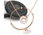 Boxed Pretty in Nacre Necklace and Bracelet Bangle Set in Rose Gold