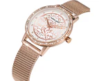 Boxed Bullion Gold Elite watch and Bracelet Set Embellished with Crystals in Rose Gold