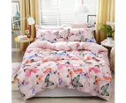 Ultra Soft Single Double Queen King Quilt Cover Set - Pink Butterfly