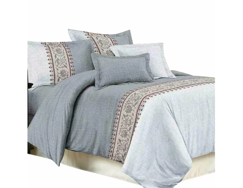 Ultra Soft Single Double Queen King Quilt Cover Set - Bohemian Grey