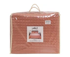 J. Elliot Adela Velvet 240x260cm Quilted Coverlet w/ 2 Pillowcases Set Clay Pink