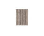 Khaki Soft Striped Non-Slip Bath Mat - 2pcs