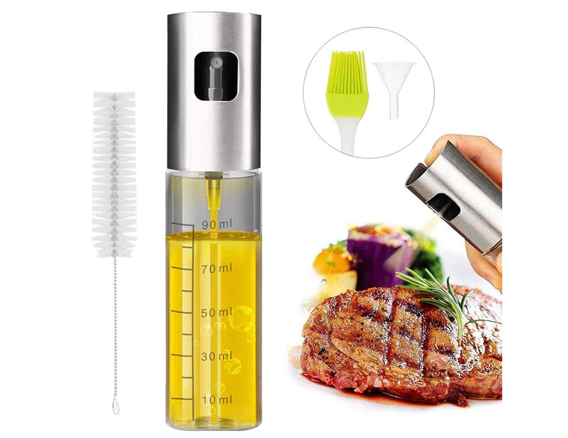 Oil Sprayer with Scale,for Cooking 4In1 Refillable Oil&Vinegar Bottle