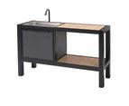 Portsea Outdoor Patio Aluminium Kitchen Island Bench Sink - Outdoor Furniture Accessories -