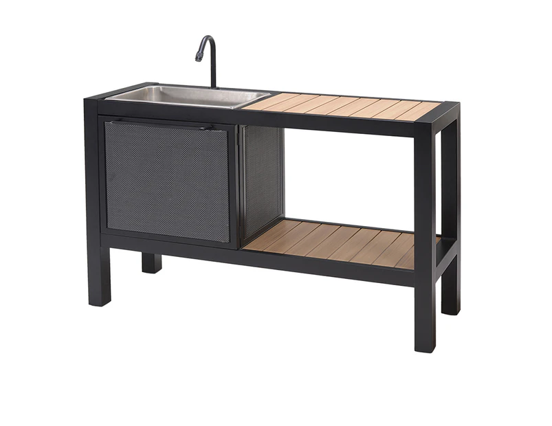 Portsea Outdoor Patio Aluminium Kitchen Island Bench Sink - Outdoor Furniture Accessories -