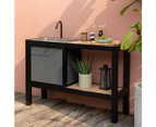 Portsea Outdoor Patio Aluminium Kitchen Island Bench Sink - Outdoor Furniture Accessories -