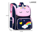 Children Kids Unicorn Backpack Shoulder Strap School Bag Rucksack - Royal Blue