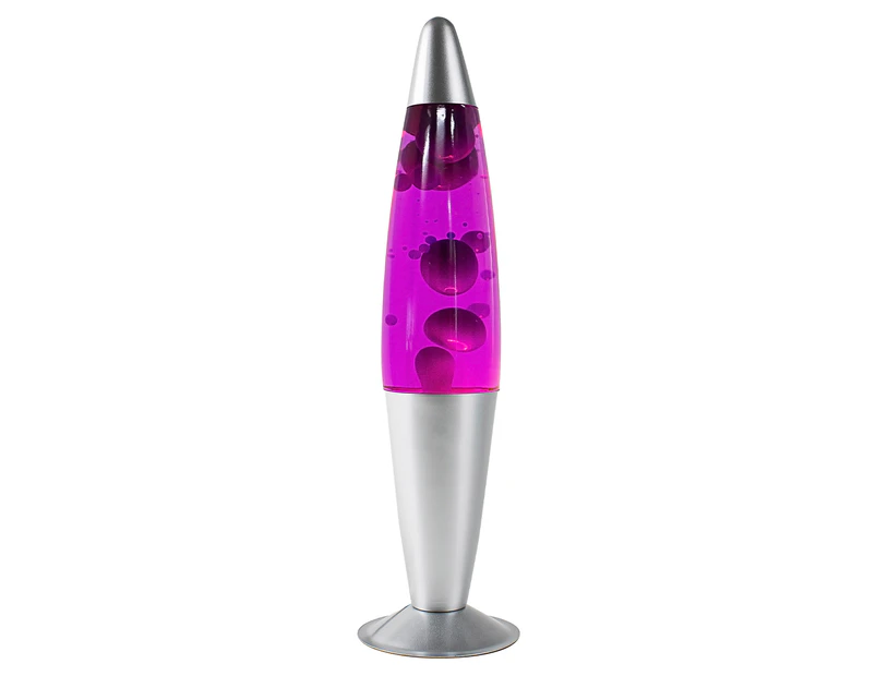 Pink & Purple Lava Lamp with Silver Base