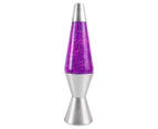 Landmark Purple Retro Glitter Lava Lamp - Silver