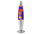 Purple & Yellow Lava Lamp with Silver Base