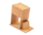 Knife Block Rubberwood - Knife Holder - Knife Block Without Knives - Suitable for 5 Different Knives- 11 X 20.5 X 21 Cm