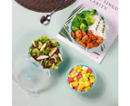 3 Pcs Round Silicone Collapsible Containers, Collapsible Food Storage Boxes Silicone Lunch Boxes(350ML,500ML,800ML)