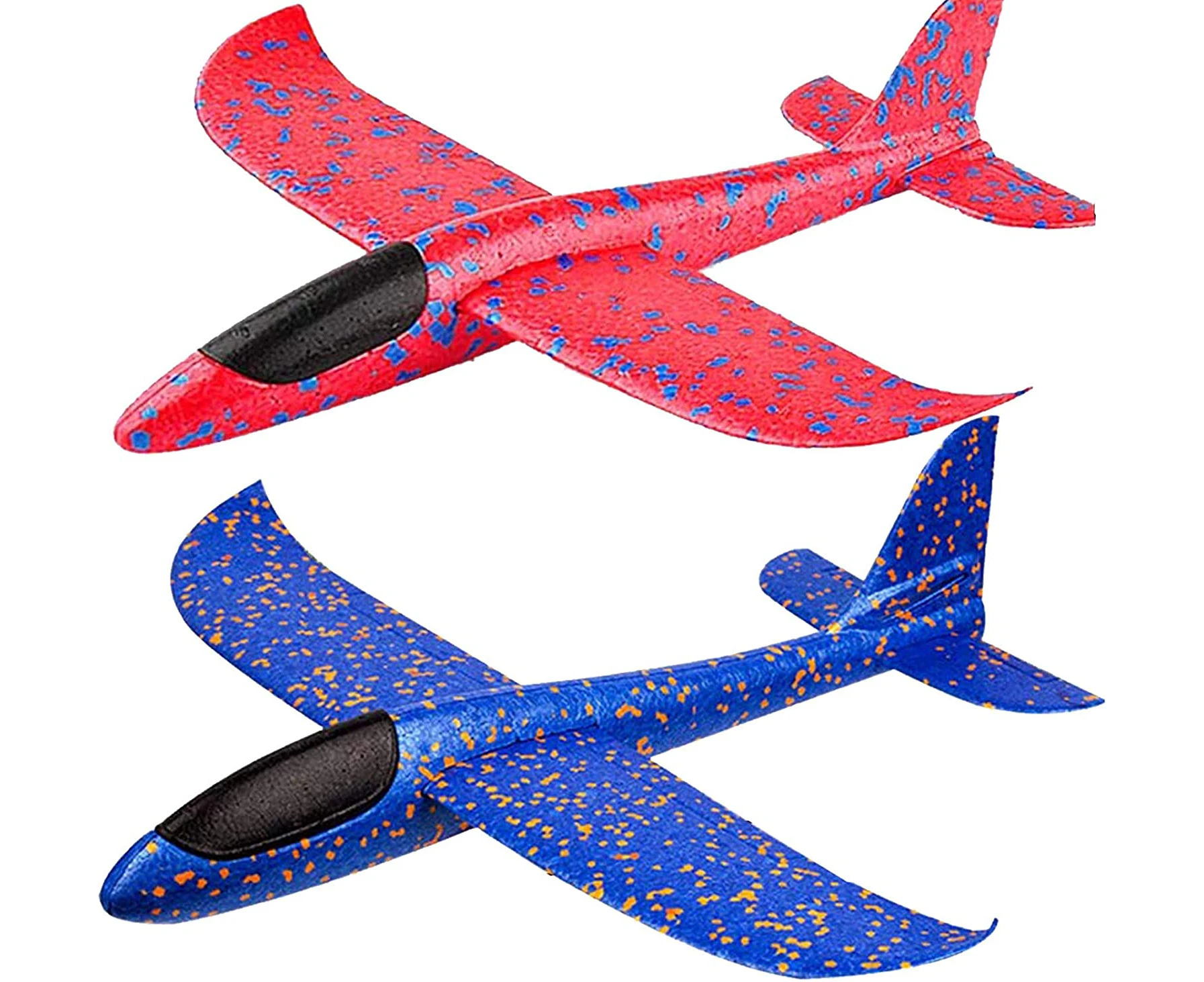 2 Pack Airplane Toys, 17.5" Large Throwing Foam Plane,Flying Toy for Kids, Birthday Gifts for 3 4 5 6 7 8 9 10 11 12 Year Old Boys Girls