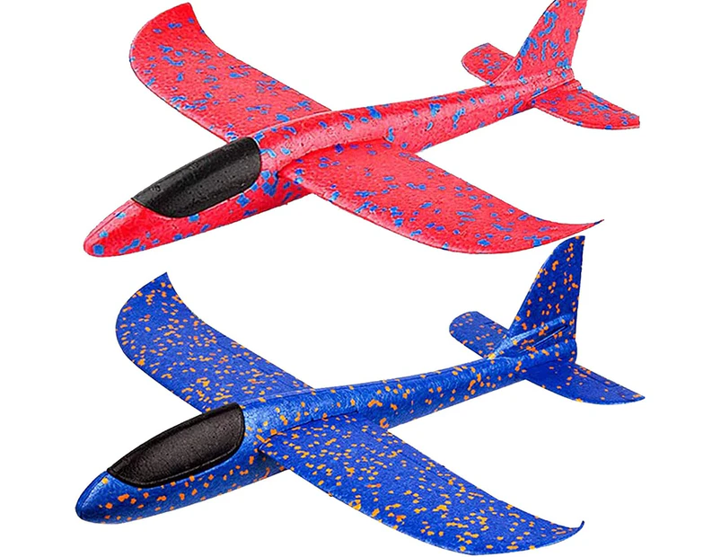 2 Pack Airplane Toys, 17.5" Large Throwing Foam Plane,Flying Toy for Kids, Birthday Gifts for 3 4 5 6 7 8 9 10 11 12 Year Old Boys Girls