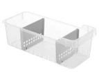 3 x Boxsweden 3-Section Storage Tray - Clear/Grey