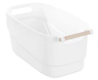 2 x Boxsweden 10.5L Sortea Storage Basket w/ Wood Handle - White/Natural