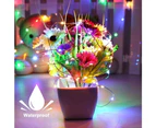 [Pack of 2] Solar Fairy Lights Outdoor, 12M 100 LED Colorful Christmas Fairy Lights Outdoor Copper Wire Solar Fairy Lights 8 Modes