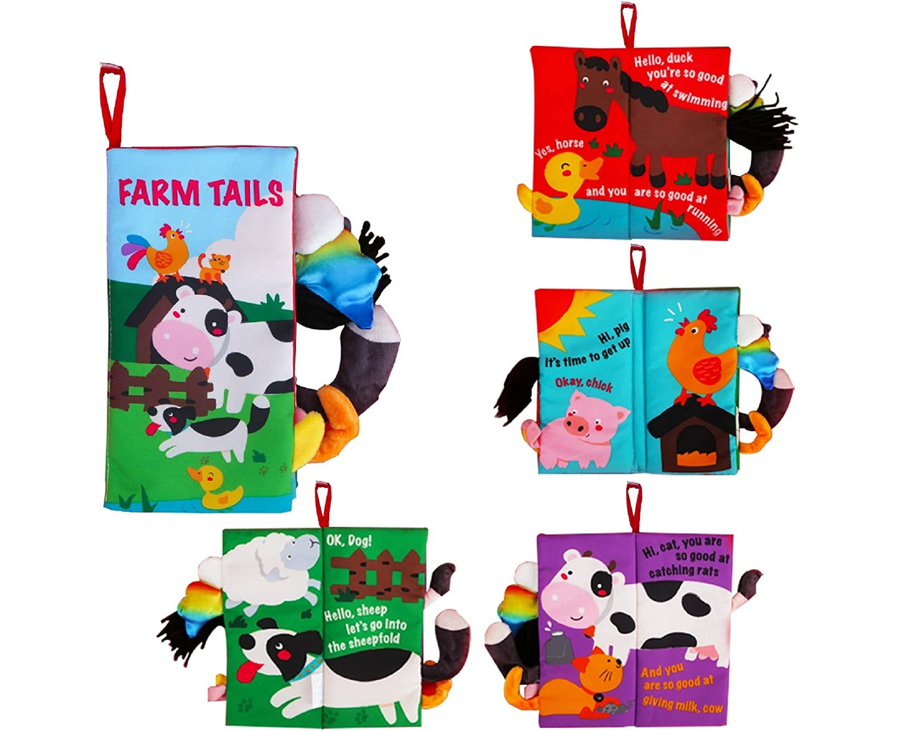 Soft Toys Baby Cloth Books, for Babies, Infants & Toddler Early Development Interactive Stroller Toys-Farm Tails