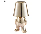 Desk Lamp Cartoon Decorative USB Charging Touch Switch Dimmable Room Decor Gift LED Little Golden Color Man Bedroom Bedside Lamp for Living Room-1#