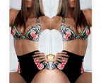 Sexy Floral Bikini Set Push-Up Bra High Waist Briefs Women Swimwear Swimsuit