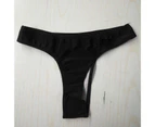 Bikini Briefs Delicate Texture Wear Resistant Spandex Women Bikini Bottom Thong Swimsuits for Female-Black