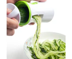 Portable Manual Spiral Funnel Vegetable Grater Carrot Cucumber Slicer Chopper-White+Green