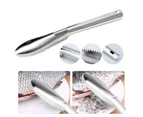 Portable Stainless Steel Fish Scale Scraper Shaver Peeler Remover Kitchen Gadget-Silver