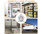 2Pcs Large Round Dial Kitchen Stainless Steel Freezer Refrigerator Thermometer-Silver