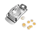 Household Stainless Steel Boiled Egg Slicer Section Cutter Kitchen Supplies-Silver