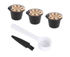 3Pcs Stainless Steel Refillable Reusable Coffee Filter Capsule Cup for Nespresso-Golden