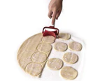 Portable Handheld Rolling Dough Cutter Cookie Biscuit Dumpling Wrappers Maker-Red