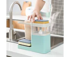 Kitchen Storage Shelf Soap Dispenser Towel Rack Sponge Holder Organizer Tool-Blue