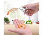 Shrimp Cleaner Anti-rust Labor-saving Anti-deform Multi-purpose Prawn Peeler for Home-Silver