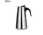 Multi-function Stainless Steel Coffee Pot Mocha Cafe Latte Stovetop Percolator-100ML
