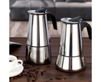 Multi-function Stainless Steel Coffee Pot Mocha Cafe Latte Stovetop Percolator-300ML
