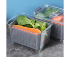 Storage Organizer 3 in 1 Design Stackable Plastic Refrigerator Food Container for Home-Grey