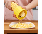 Corn Stripper Creative Reusable Stainless Steel Convenient Cob Threshing Peeler for Kitchen-Yellow