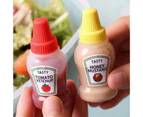 2Pcs Sauce Containers Food Grade Cartoon Shape Plastic Small Salad Dressing Container Supplies for Home-Red+Yellow