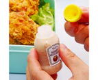 2Pcs Sauce Containers Food Grade Cartoon Shape Plastic Small Salad Dressing Container Supplies for Home-Red+Yellow