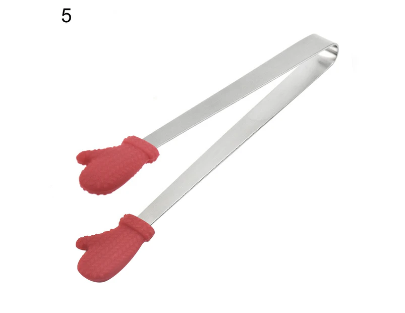 Food Clip Portable Cute Stainless Steel Mini Hand-Shaped Ice Cube Sugar Tong for Kitchen