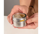 1 Set Eco-friendly Spice Jar Rust-proof Stainless Steel Magnetic Spice Organizer Box for Home