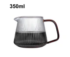 350ML/500ML Coffee Pot V-shaped Spout Striped Design Glass Vertical Pattern Coffee Sharing Pot for Home-350ml