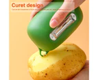 Anti-splash Vegetable Peeler Effective Plastic Comfortable to Grip Vegetable Slicer with Storage Holder for Kitchen-Green