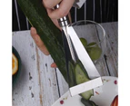 2Pcs Vegetable Carving Cutter Triangular Shape Anti-slip 304 Stainless Steel Decorating Vegetable Carving Slicer for Chef-Stainless Steel