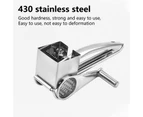 1 Set Cheese Grater Manual Effective Stainless Steel Labor-saving Rotary Garlic Grater Kitchen Supplies-D