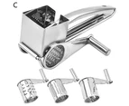 1 Set Cheese Grater Manual Effective Stainless Steel Labor-saving Rotary Garlic Grater Kitchen Supplies-C