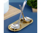 Anti-slip Spoon Rest High Stability Stainless Steel Space-saving Novelty Spoon Stand Kitchen Supplies-Golden