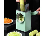 Vegetable Chopper Manual Rotating Green Color Strong Suction Base Vegetable Grater for Home -Green