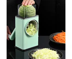 Vegetable Chopper Manual Rotating Green Color Strong Suction Base Vegetable Grater for Home -Green