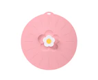 Anti Spill Cover Flower Design Flexible Anti-deformed Hanging Storage Space Saving Keep Freshness Silicone Food Grade Spill Stopper Lid for Pot-Pink M